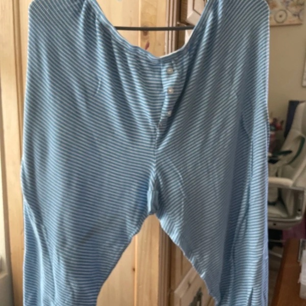 Colsie Blue and White Striped Lounge Pants